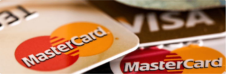 closeup of credit cards