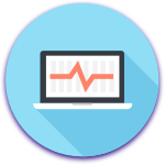 Laptop with credit graph