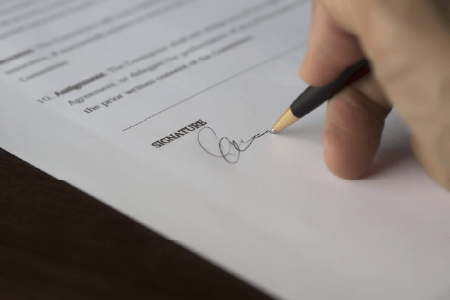 Signing a document