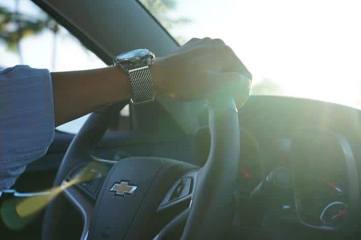 driving a car