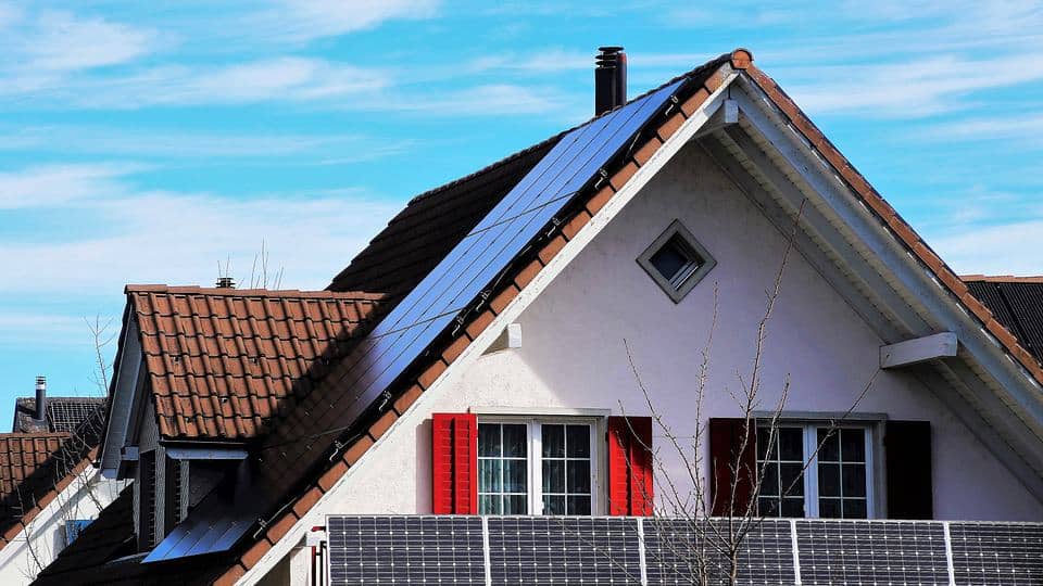 solar panels on roof