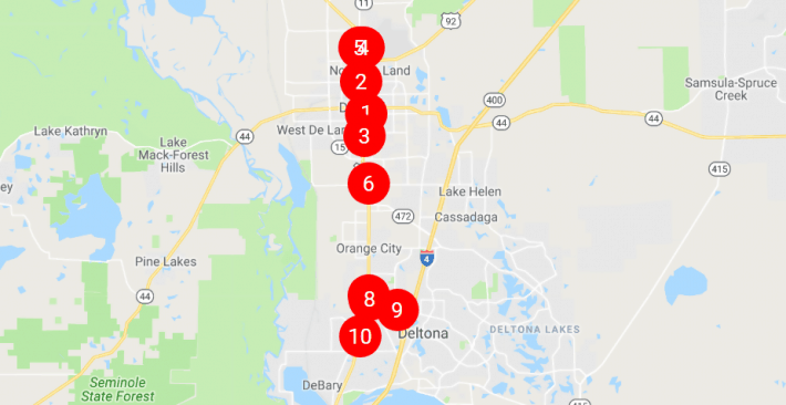 Deland Florida On Florida Map - DeLand E1566490697231