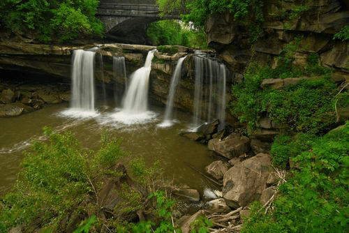 Waterfall located near the Black River in Ohio, Elyria